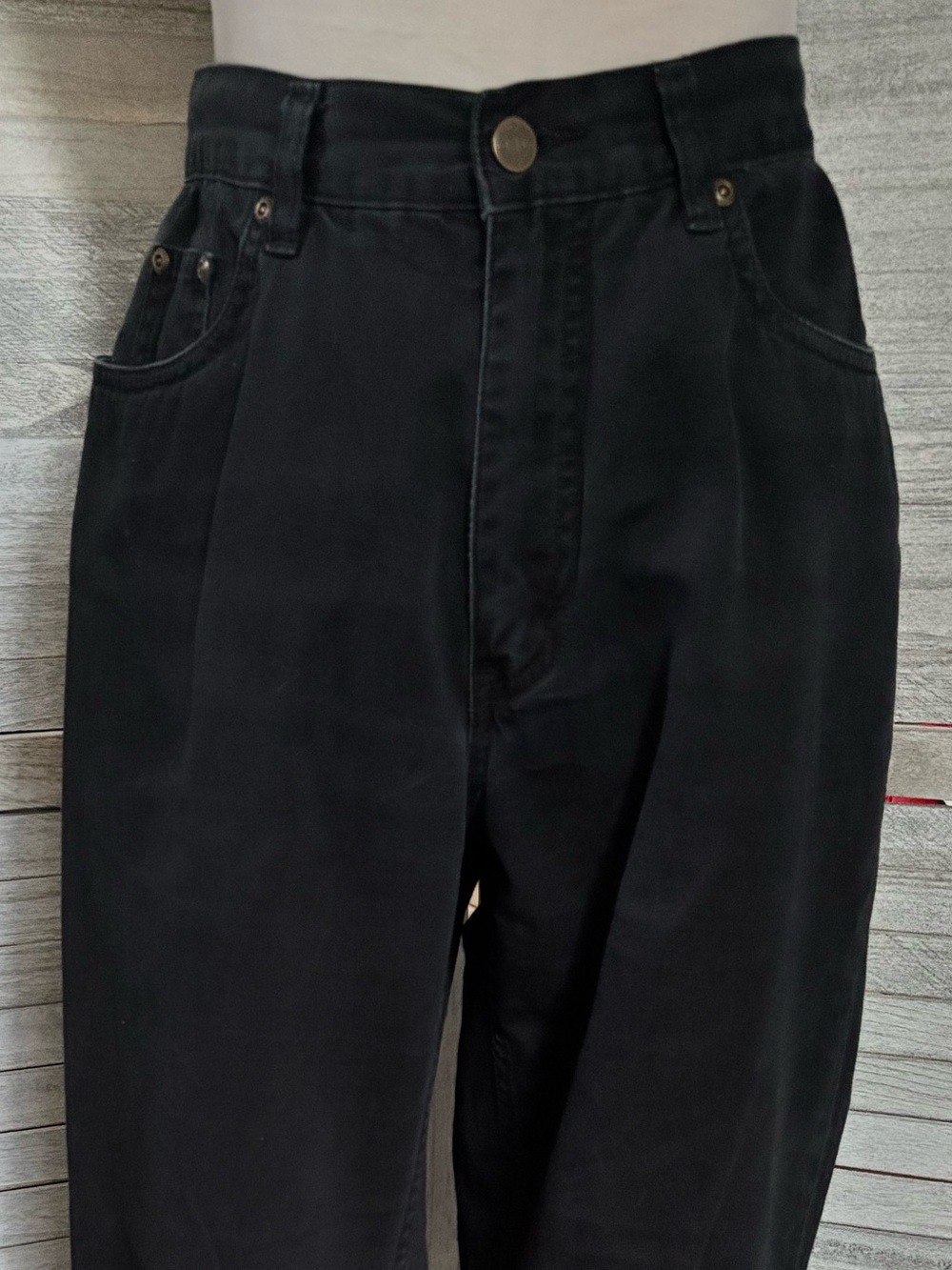 VINTAGE Eddie Bauer 100% Cotton Faded Black Straight Leg Jeans Women’s SZ10 TALL
